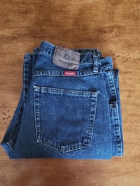 Wrangler Men’s Dark Blue Straight-Leg Jeans